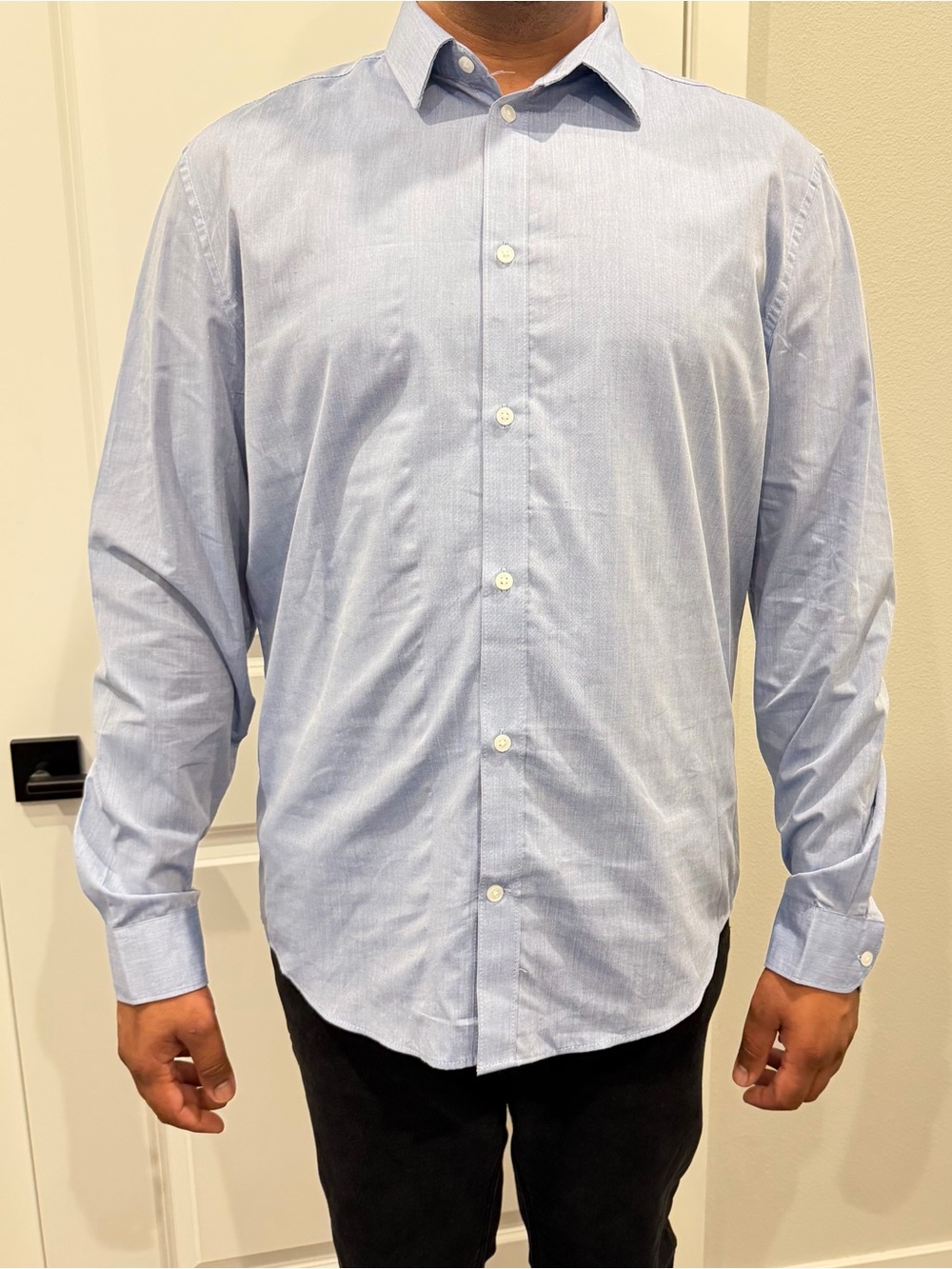 Men’s Light Blue Button Down Shirt XL Casual Dress Long Sleeve